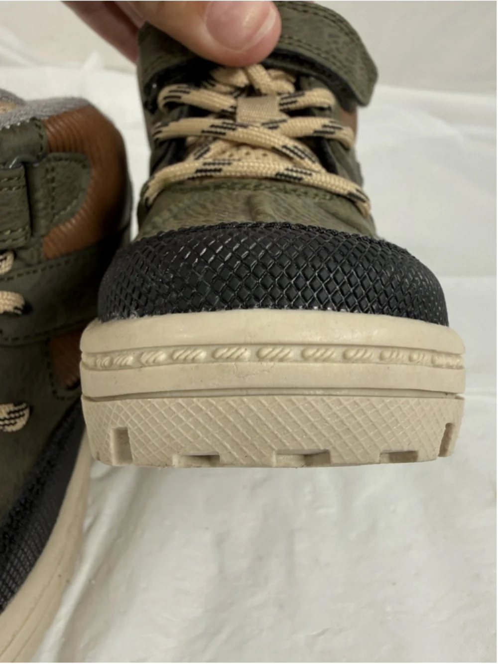 CARTER'S ILKER HIKING ANKLE BOOTS SZ 7M BROWN OLIVE LITTLE BOYS